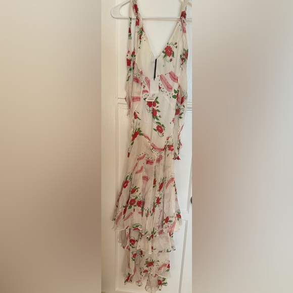 NWT! CELIA BIRTWELL FOR EXPRESS Flowing Silk Chiffon Maxi Dress - Sz0 - Picture 1 of 4